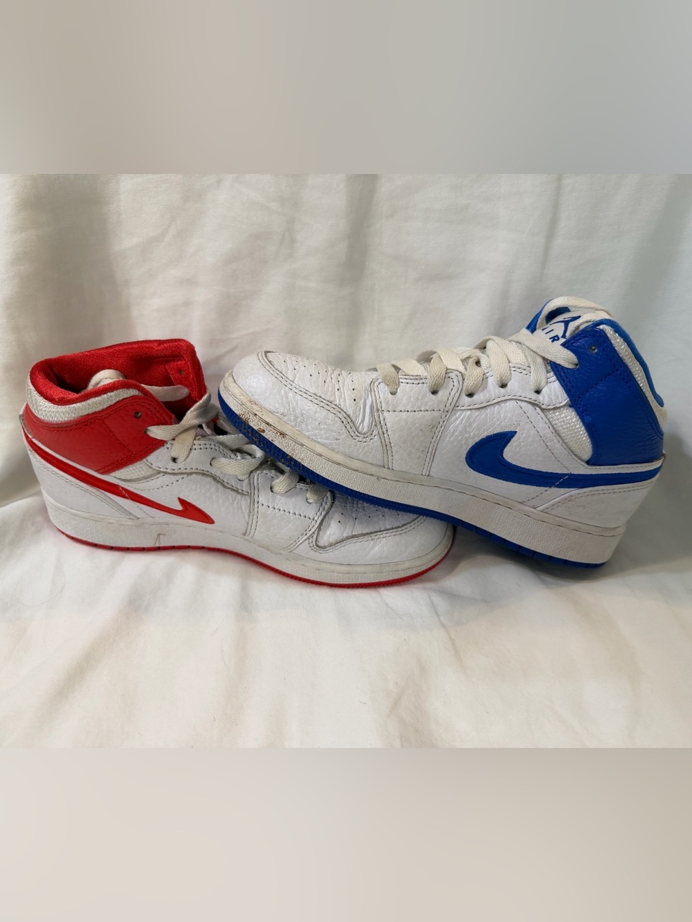 ‘85 Nike Air Jordan’s - red white and blue kids
